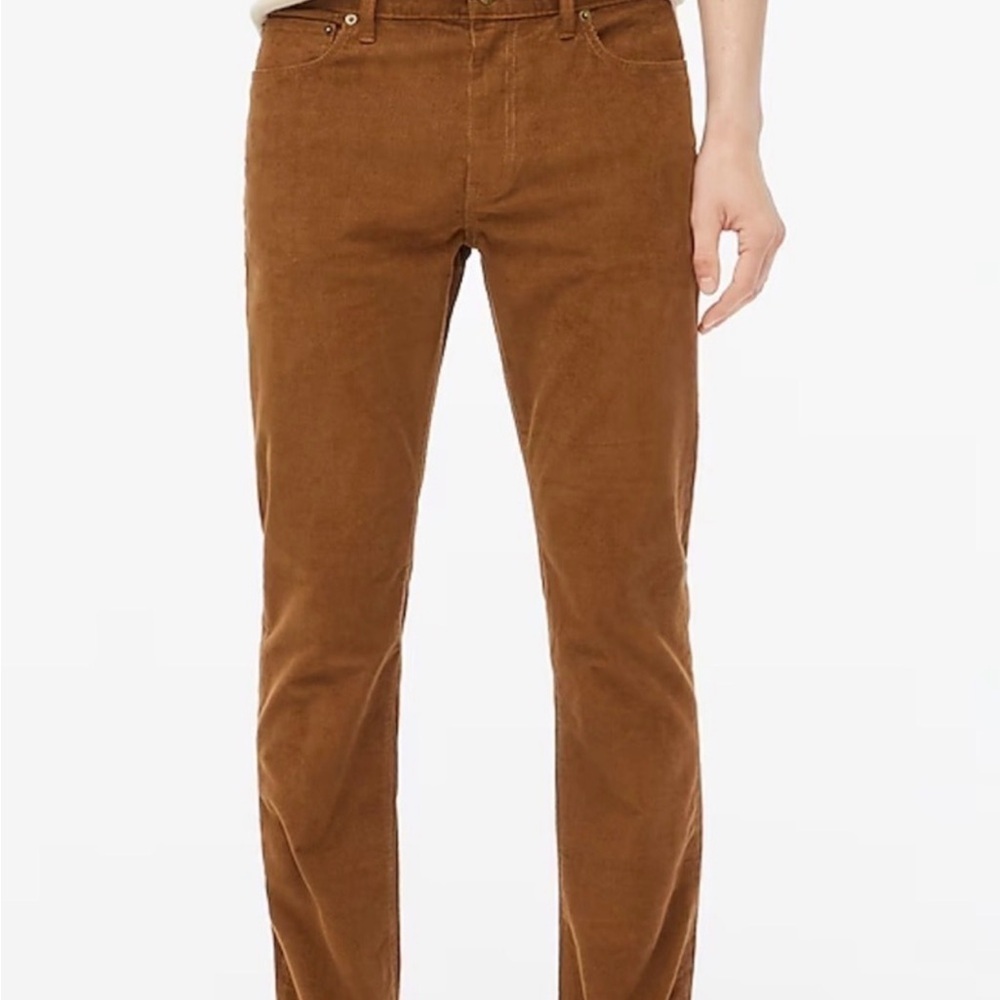 J crew dark acorn Slim-fit flex corduroy pant 34